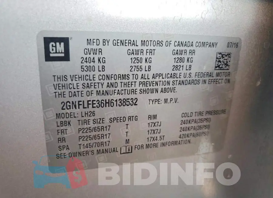 2GNFLFE36H6138532 Photo# 12