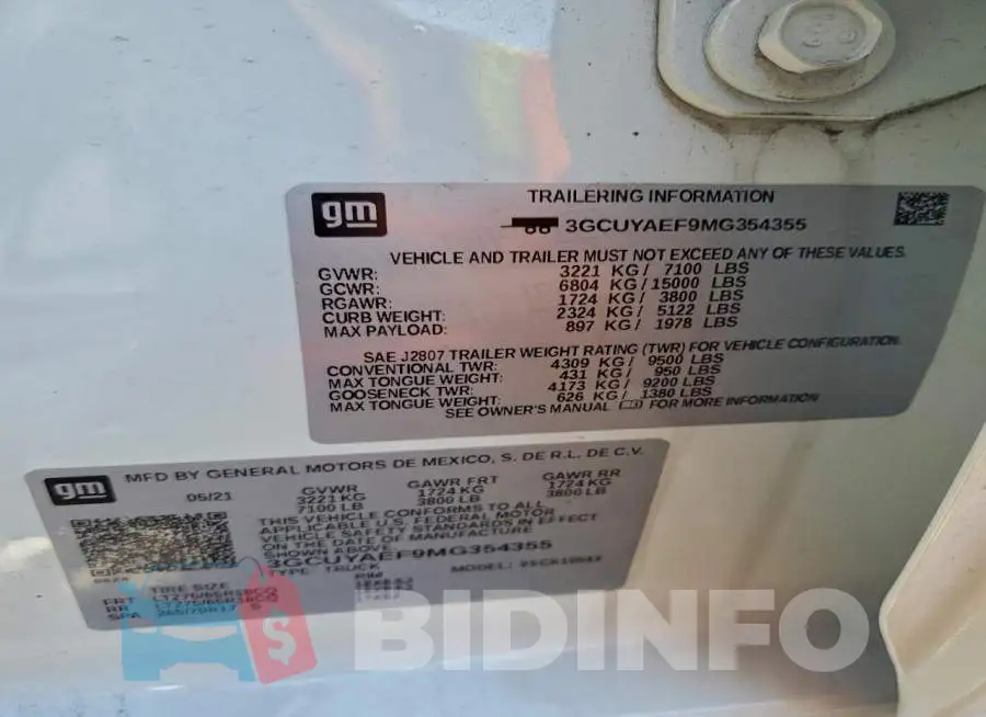 3GCUYAEF9MG354355 Photo# 12