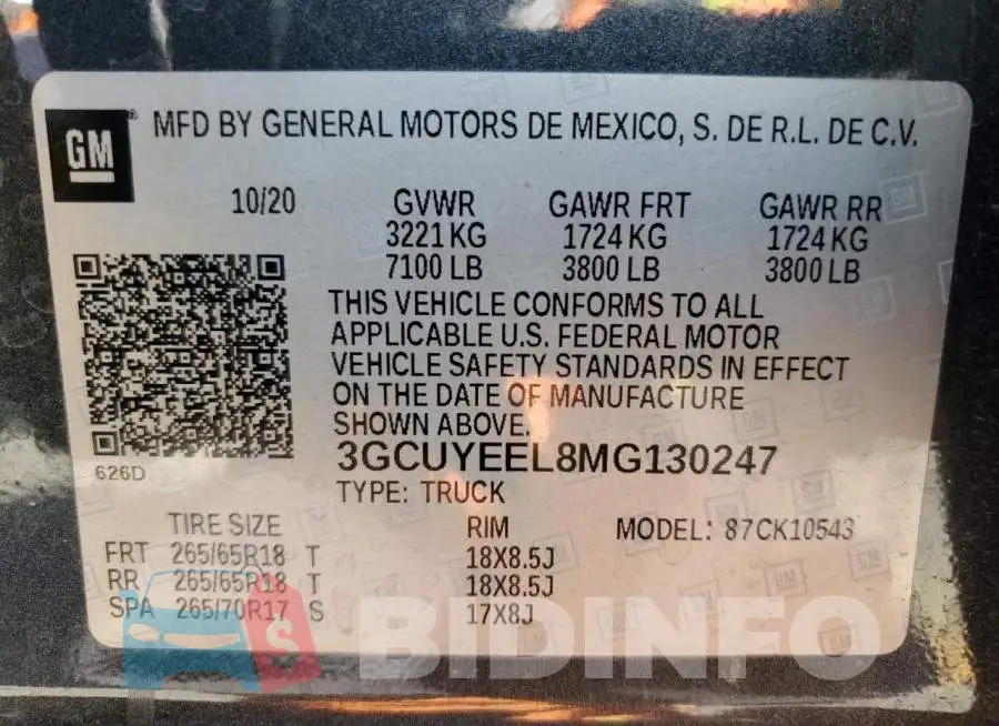 3GCUYEEL8MG130247 Photo# 13