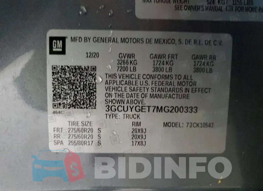 3GCUYGET7MG200333 Photo# 12