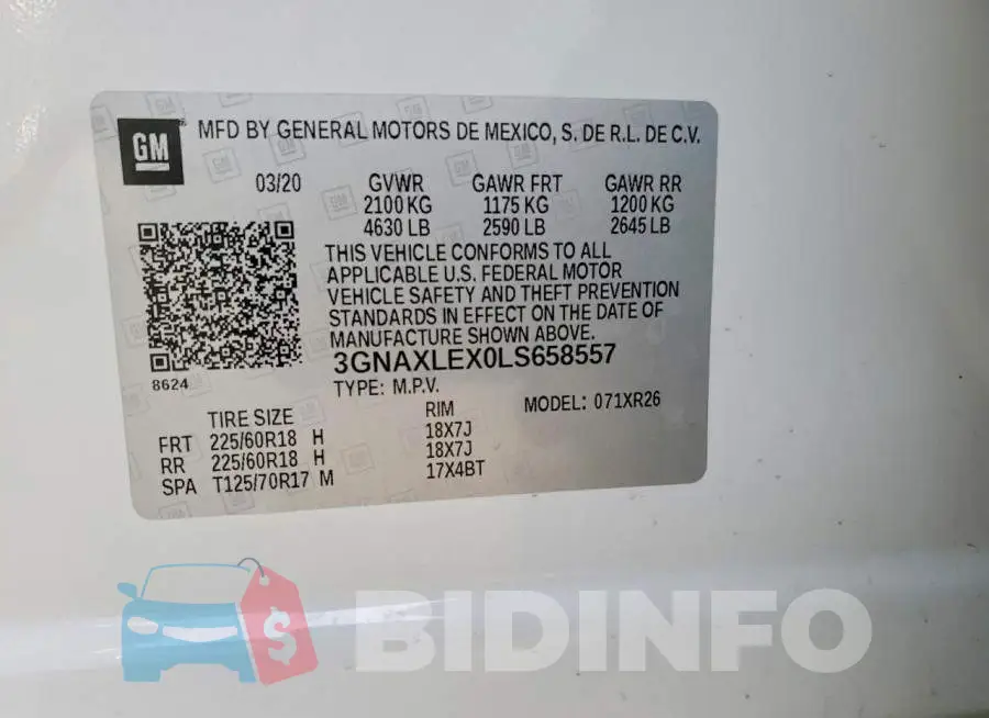 3GNAXLEX0LS658557 Photo# 13