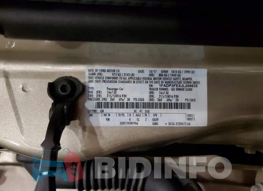 1FADP3FEXJL209835 Photo# 12