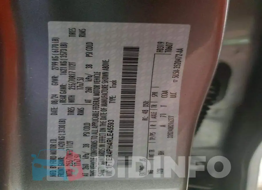 1FTER4PH4RLE45593 Photo# 12