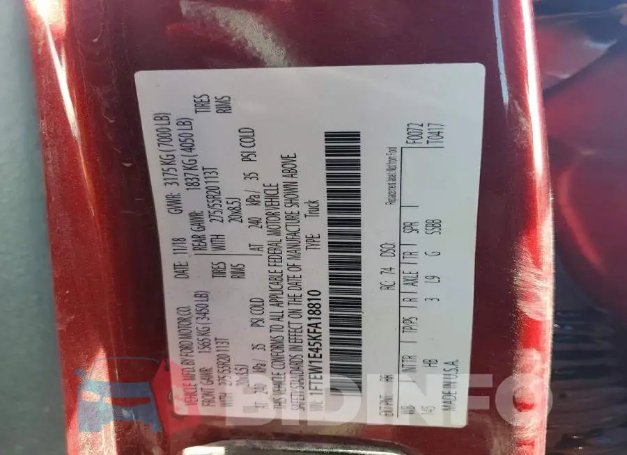 1FTEW1E45KFA18810 Photo# 12