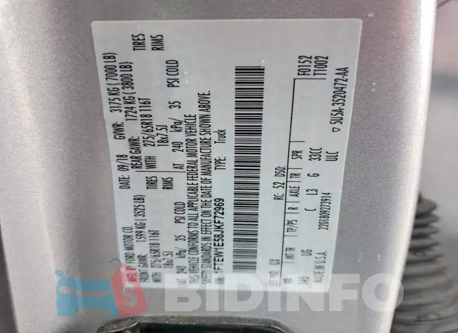 1FTEW1E58JKF72969 Photo# 12