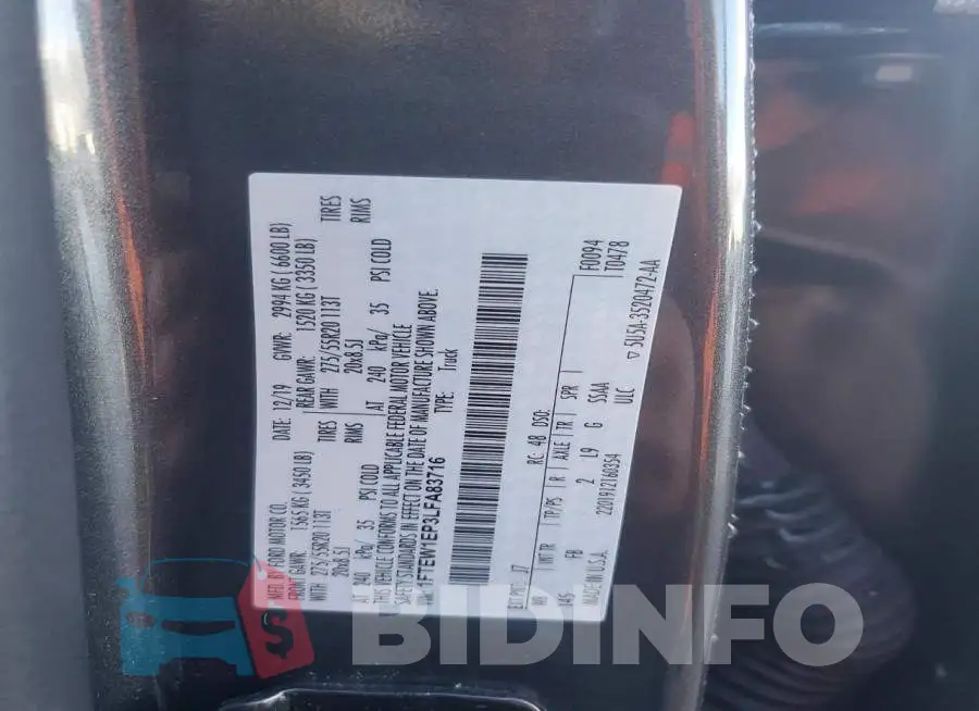 1FTEW1EP3LFA83716 Photo# 12