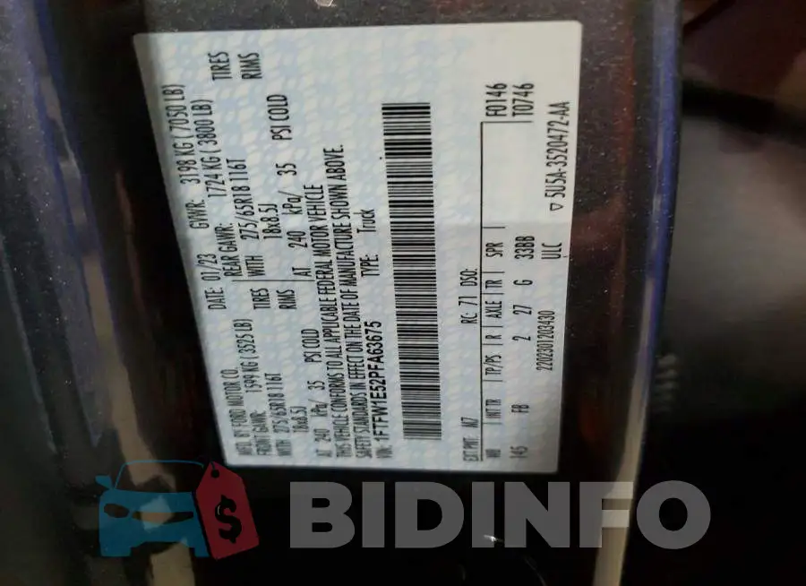 1FTFW1E52PFA63675 Photo# 12