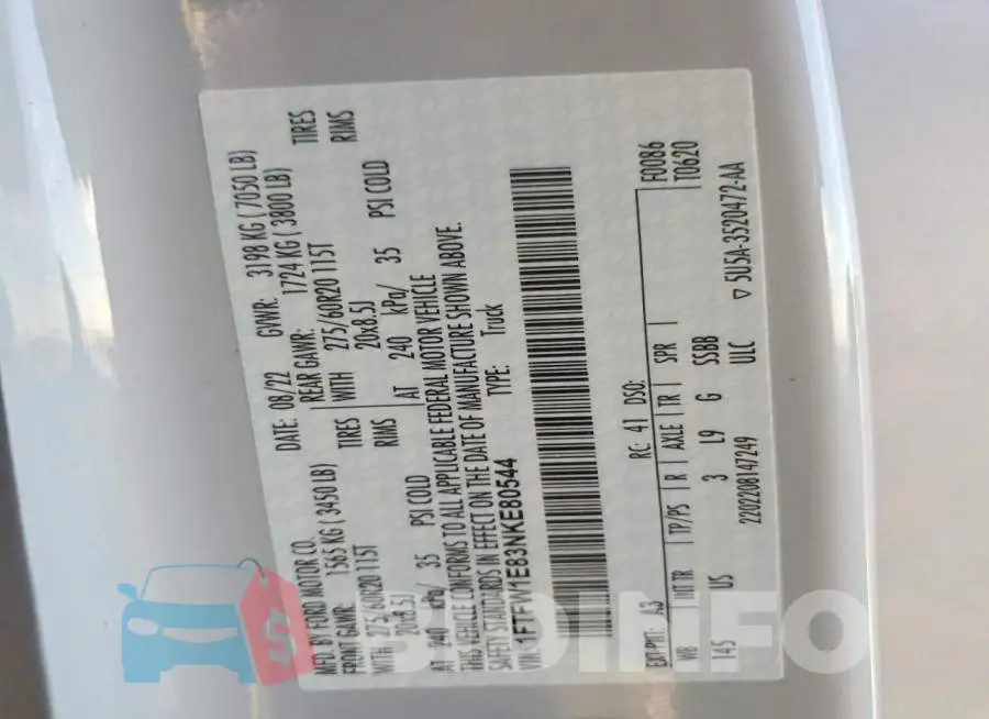 1FTFW1E83NKE80544 Photo# 12