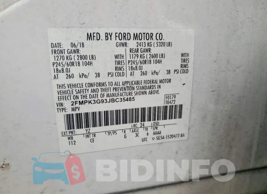 2FMPK3G93JBC35485 Photo# 13