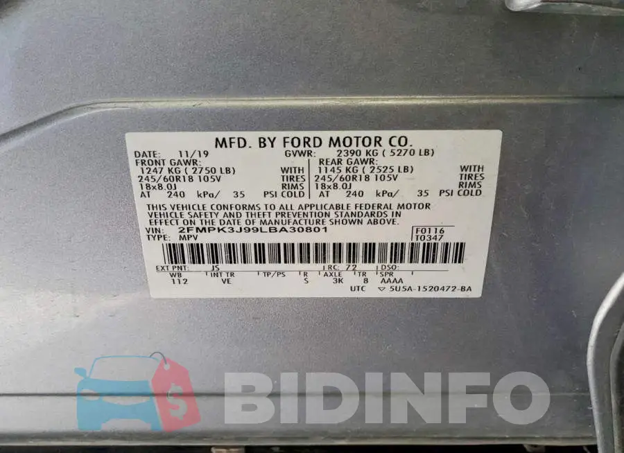 2FMPK3J99LBA30801 Photo# 12
