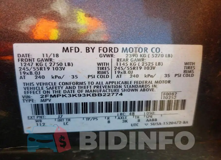 2FMPK3K93KBB22774 Photo# 13