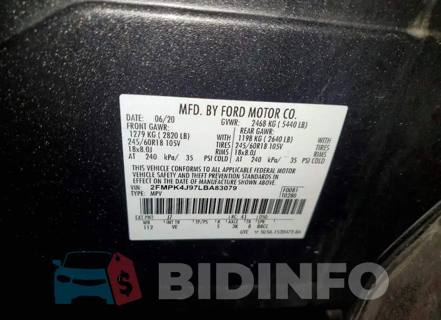2FMPK4J97LBA83079 Photo# 13