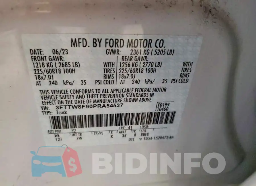 3FTTW8F90PRA54537 Photo# 12