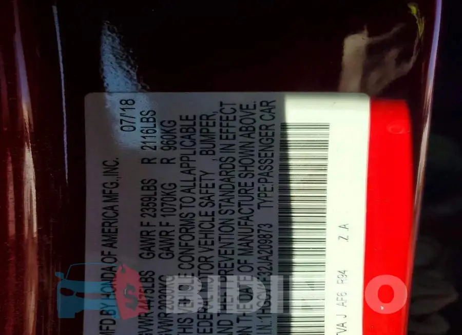 1HGCV1F32JA209873 Photo# 12