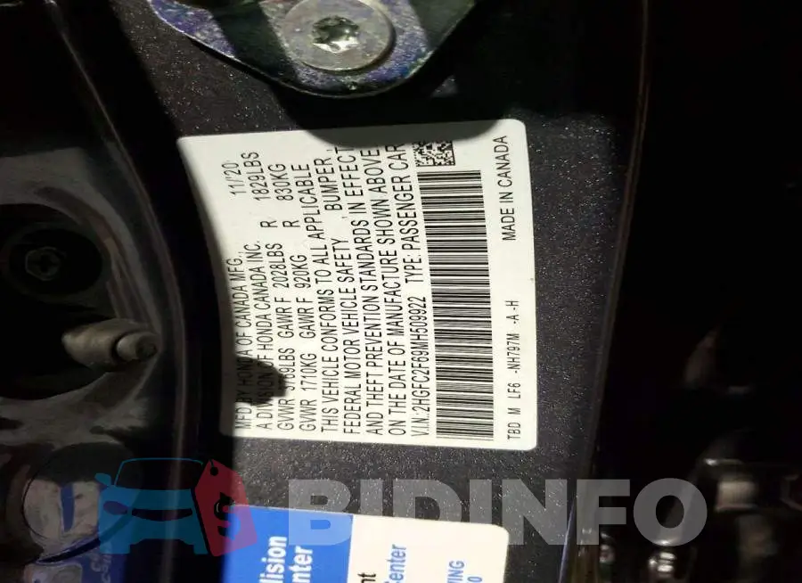 2HGFC2F69MH509922 Photo# 12