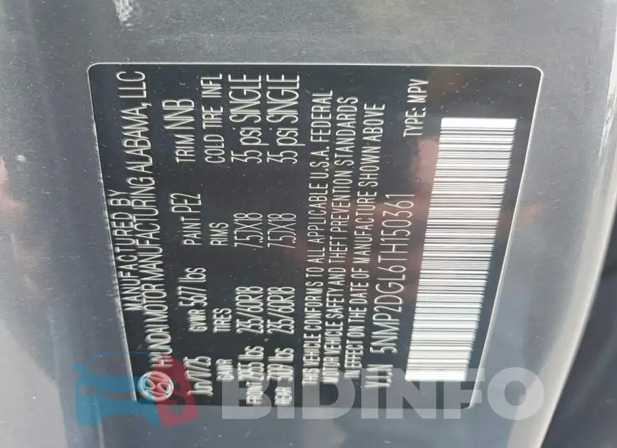 5NMP2DGL6TH150361 Photo# 13
