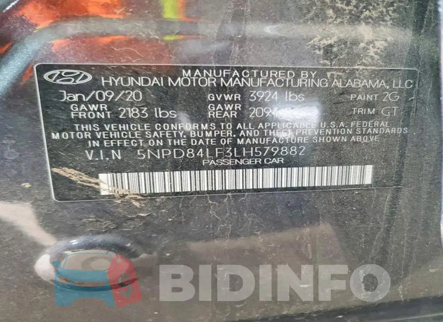 5NPD84LF3LH579882 Photo# 13