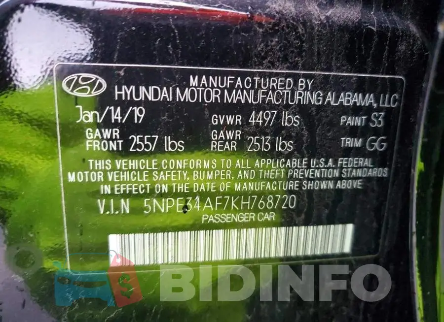 5NPE34AF7KH768720 Photo# 12