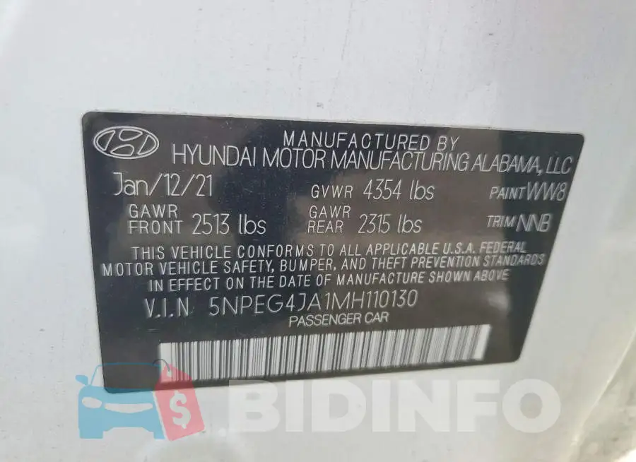 5NPEG4JA1MH110130 Photo# 12