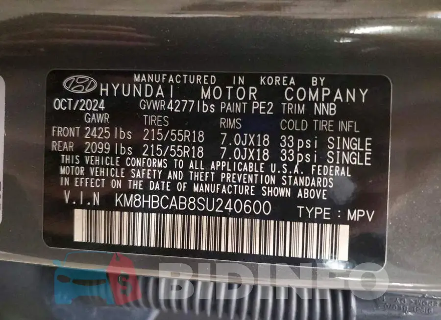KM8HBCAB8SU240600 Photo# 13