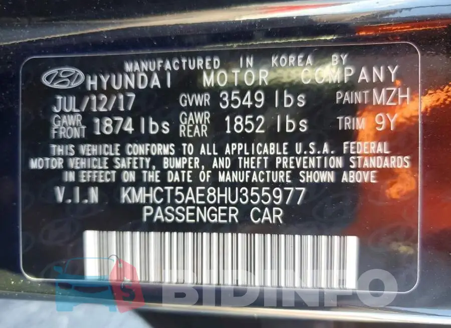 KMHCT5AE8HU355977 Photo# 12