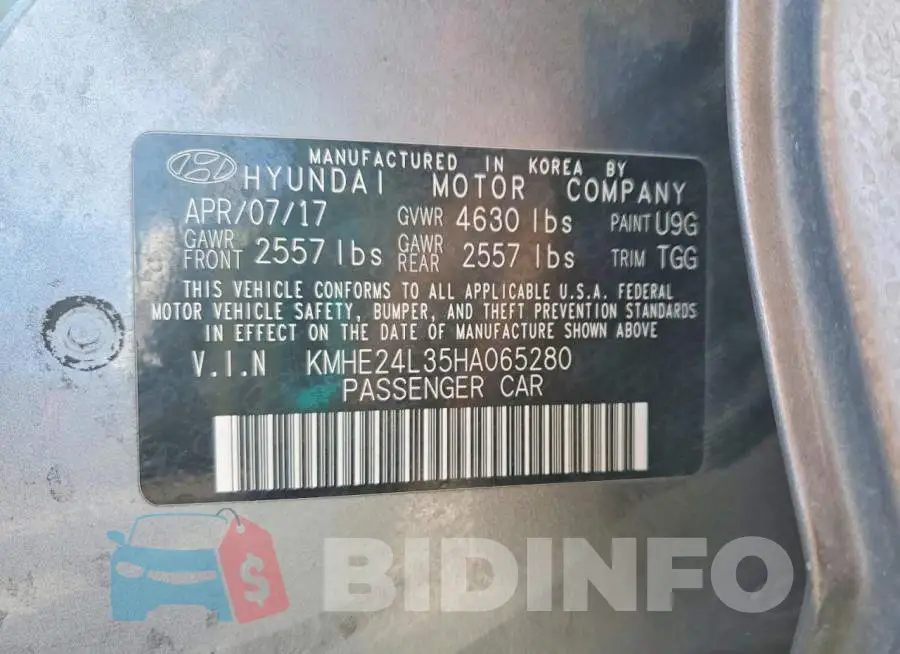 KMHE24L35HA065280 Photo# 12