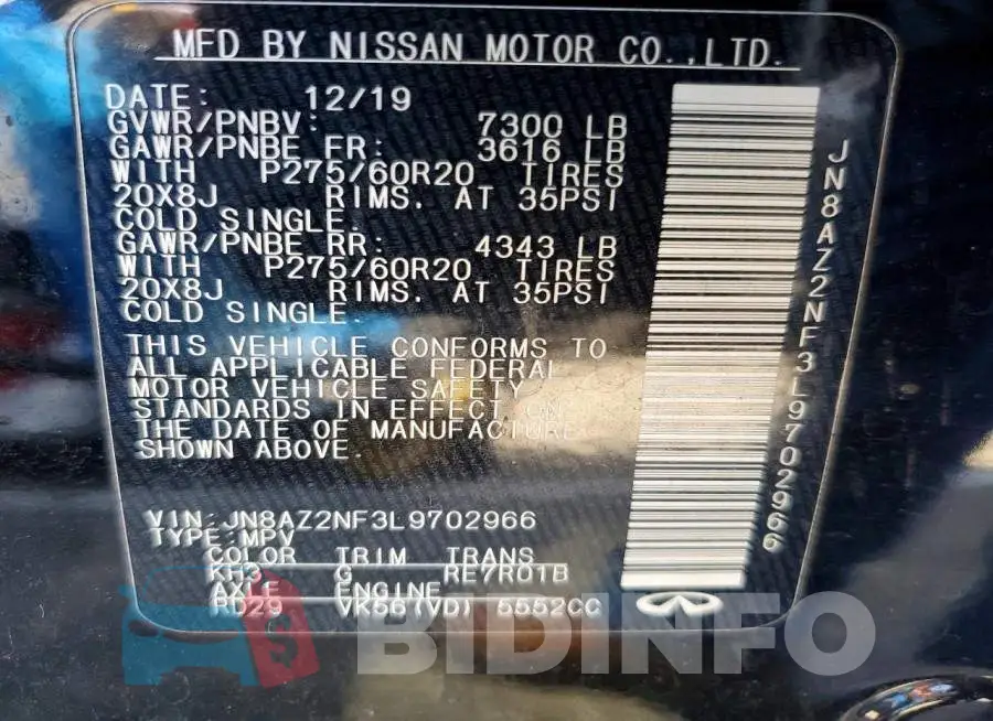 JN8AZ2NF3L9702966 Photo# 13