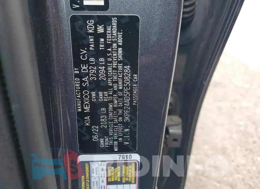 3KPF24AD5PE508284 Photo# 13