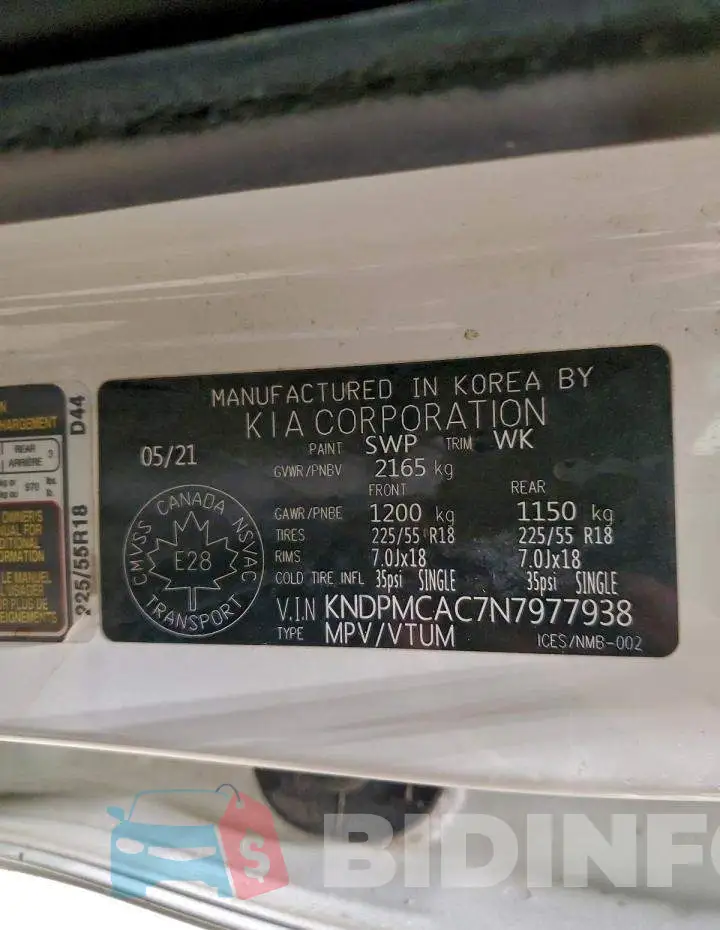 KNDPMCAC7N7977938 Photo# 14