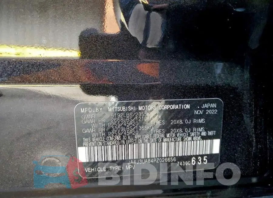 JA4J3UA84PZ026656 Photo# 13
