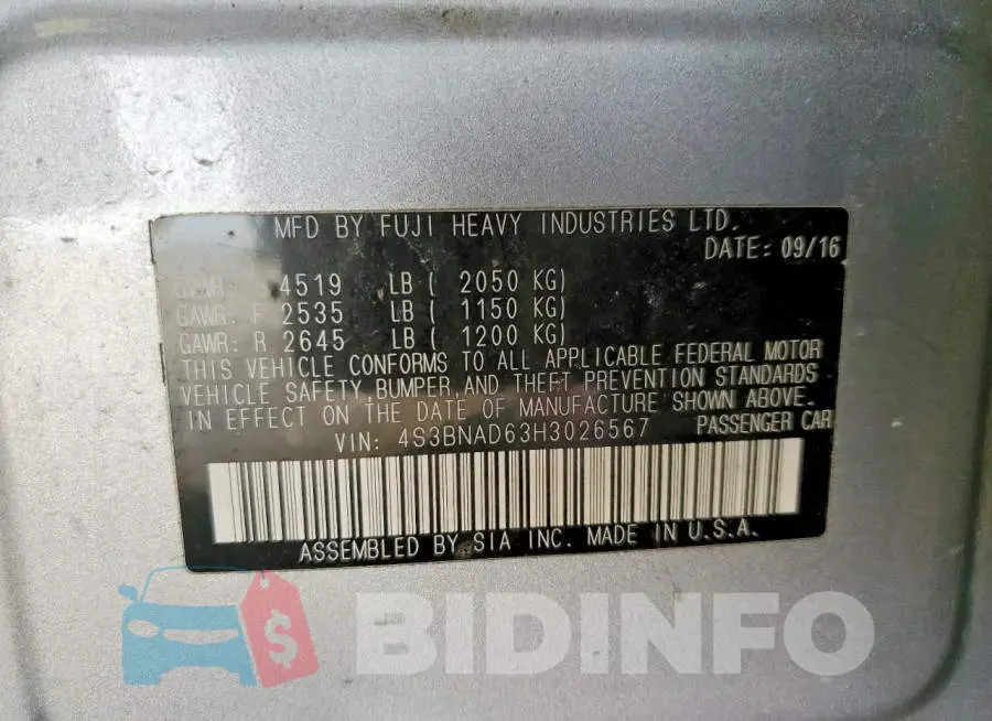 4S3BNAD63H3026567 Photo# 12