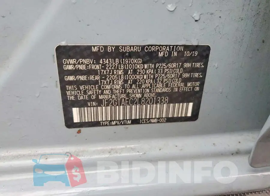 JF2GTAEC2L8201338 Photo# 14