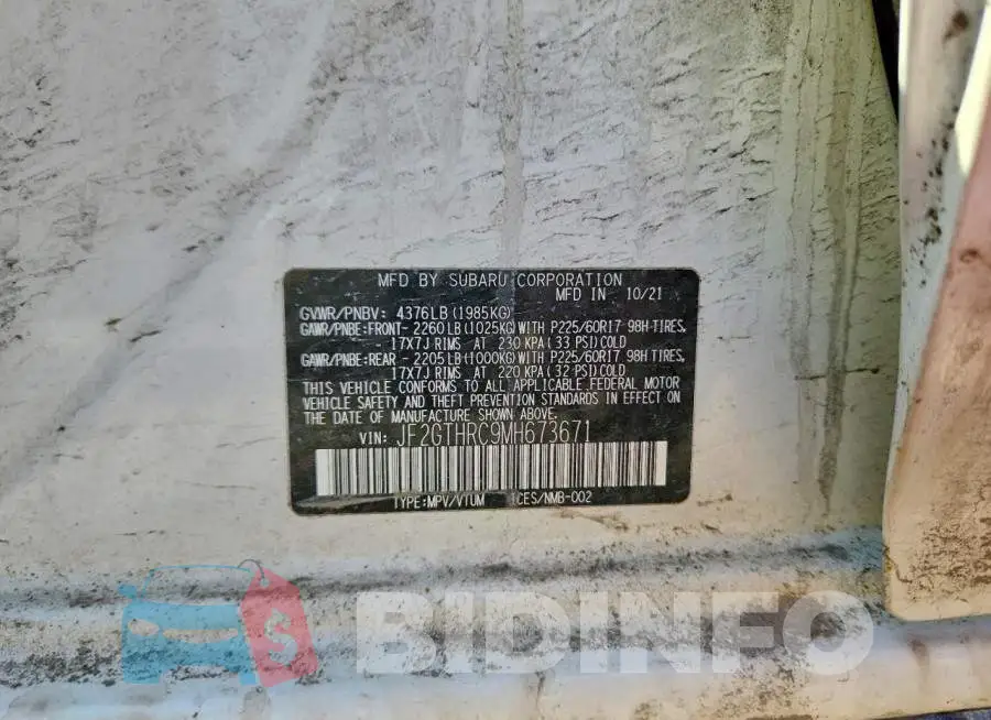 JF2GTHRC9MH673671 Photo# 13