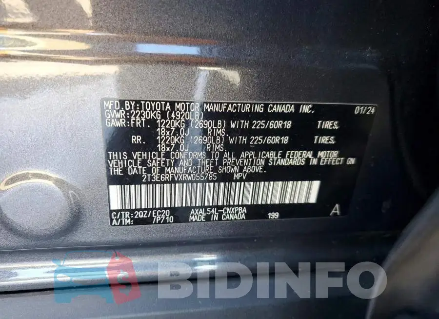 2T3E6RFVXRW055785 Photo# 14