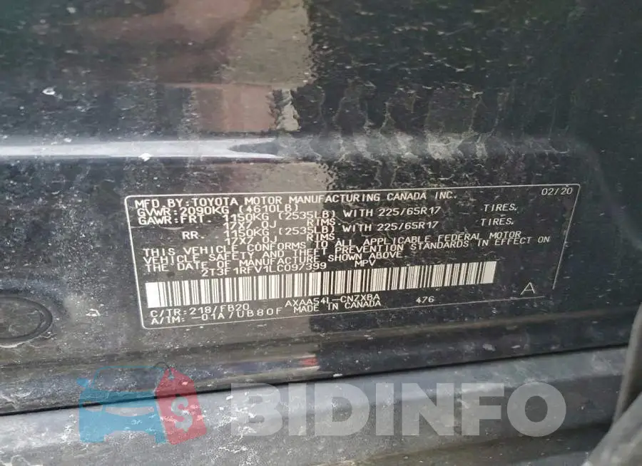 2T3F1RFV1LC097399 Photo# 13