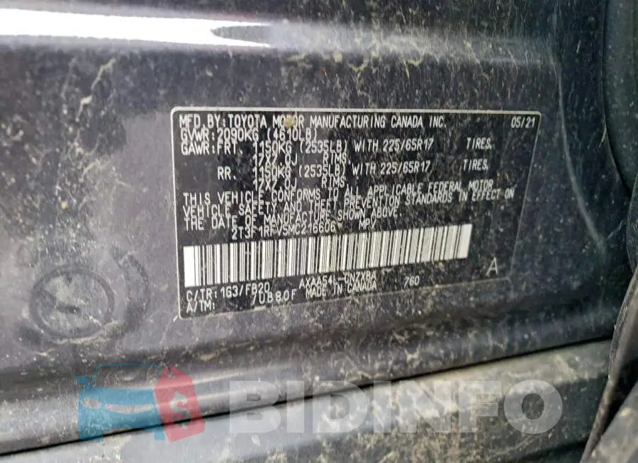 2T3F1RFV5MC216606 Photo# 12