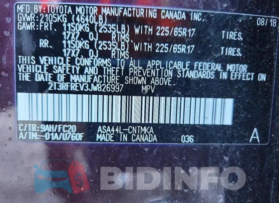 2T3RFREV3JW826997 Photo# 14