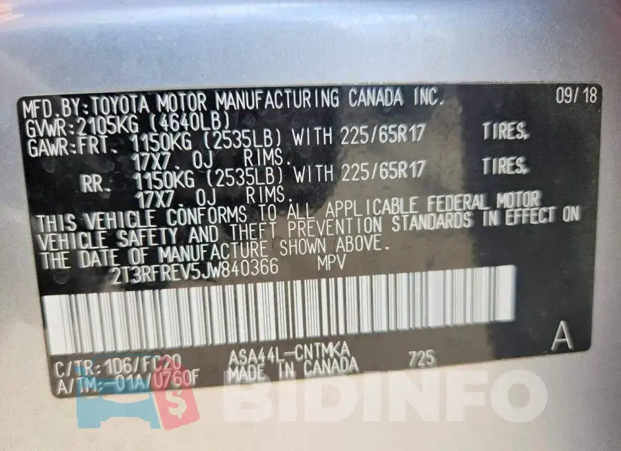 2T3RFREV5JW840366 Photo# 13