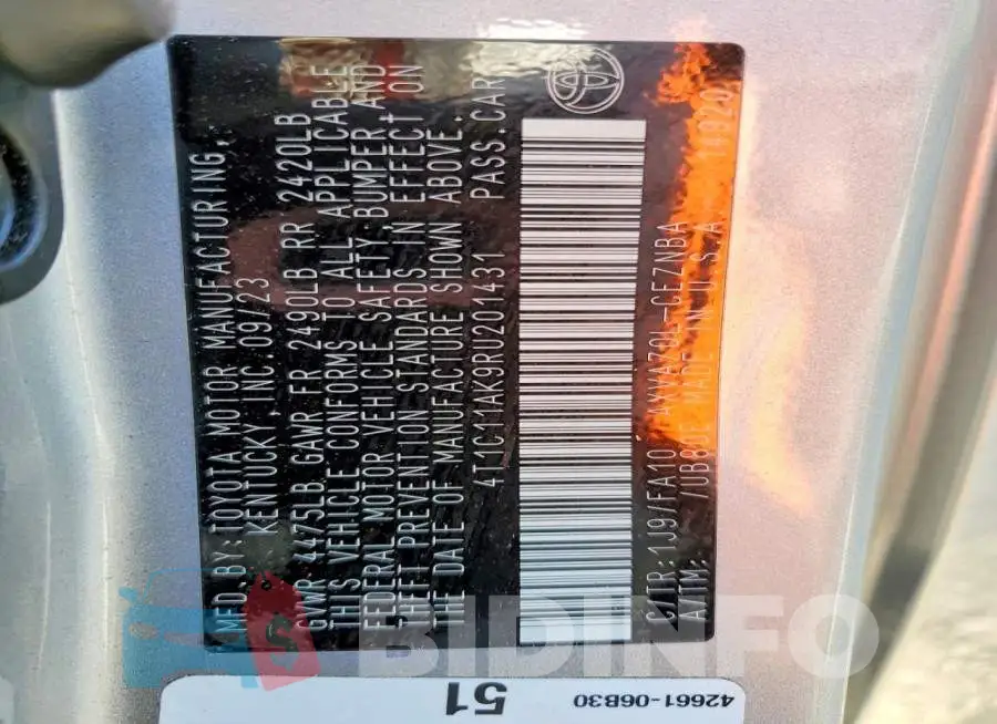4T1C11AK9RU201431 Photo# 13