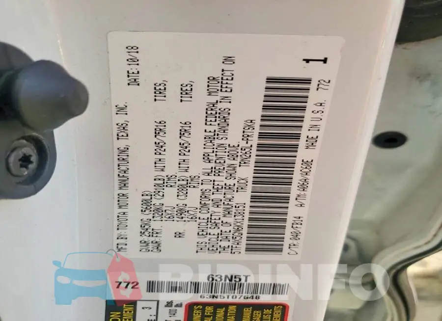 5TFAX5GN6KX138151 Photo# 12