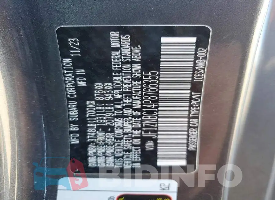 JF1ZNBC14P8766355 Photo# 12