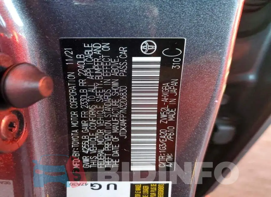 JTDKAMFP7N3206830 Photo# 12