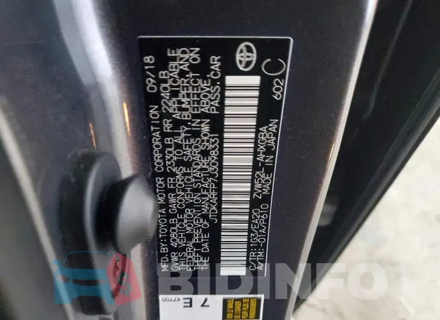 JTDKARFP7J3098331 Photo# 13