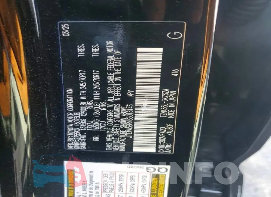 JTEVA5BR4S5018143 Photo# 14