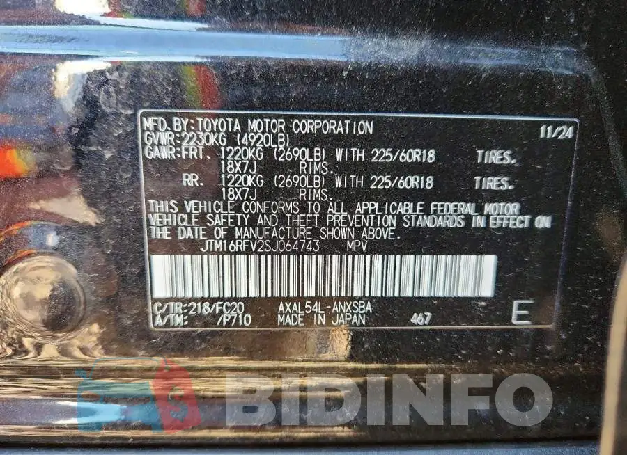 JTM16RFV2SJ064743 Photo# 13