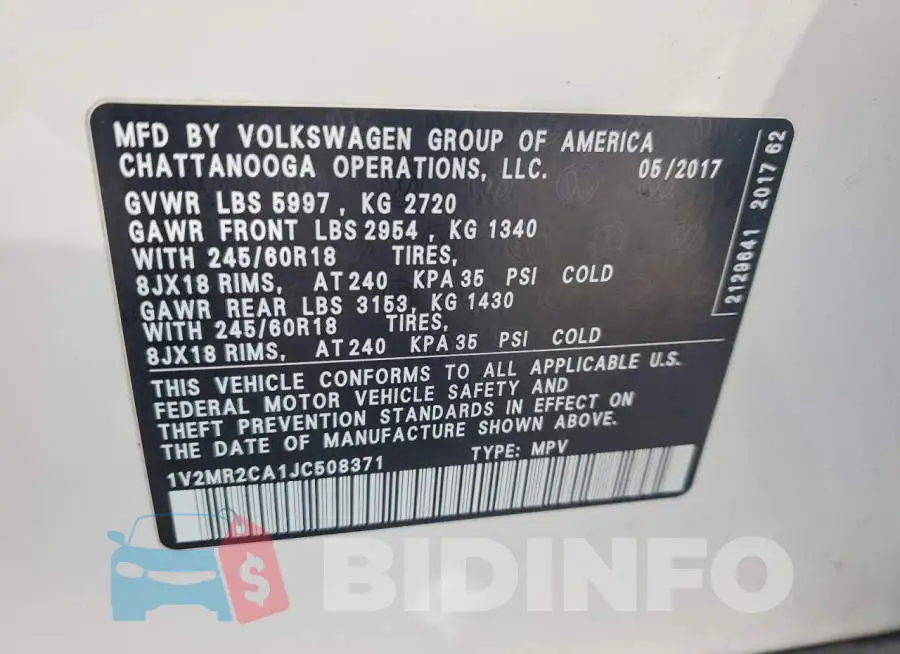 1V2MR2CA1JC508371 Photo# 13