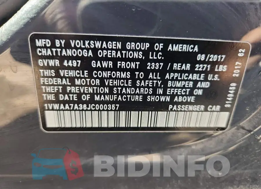 1VWAA7A36JC000357 Photo# 12