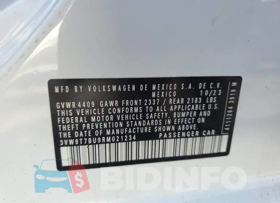 3VW9T7BU9RM021234 Photo# 13