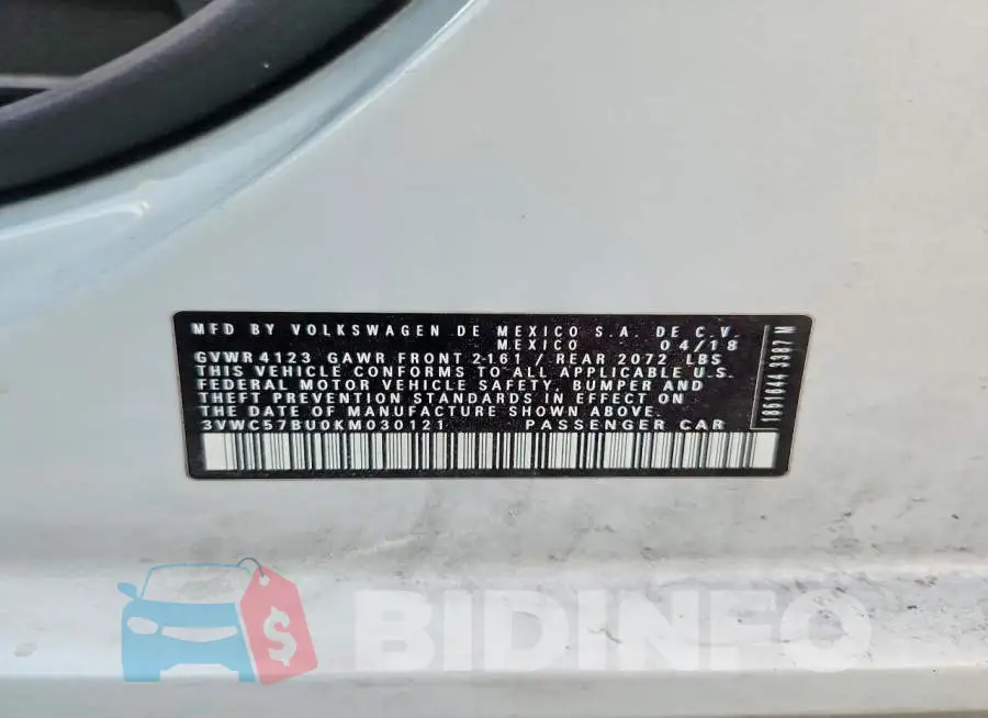 3VWC57BU0KM030121 Photo# 12
