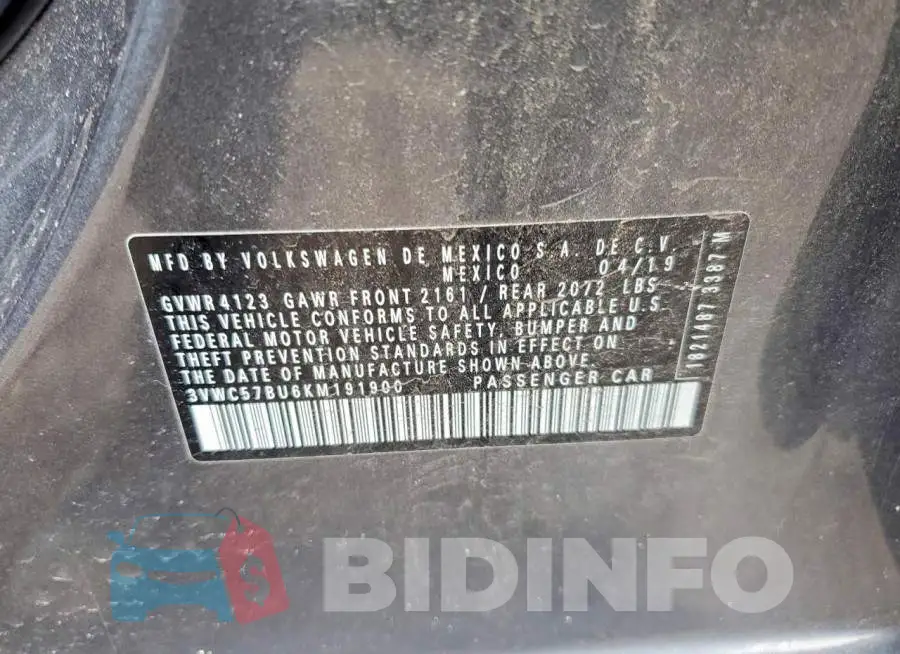 3VWC57BU6KM191900 Photo# 12